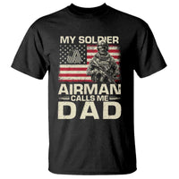 Proud Air Force Dad T Shirt My Soldier Airman Calls Me Dad US Flag - Wonder Print Shop