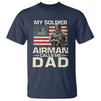 Proud Air Force Dad T Shirt My Soldier Airman Calls Me Dad US Flag - Wonder Print Shop