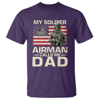 Proud Air Force Dad T Shirt My Soldier Airman Calls Me Dad US Flag - Wonder Print Shop
