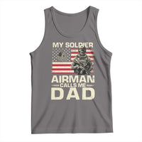 Proud Air Force Dad Tank Top My Soldier Airman Calls Me Dad US Flag - Wonder Print Shop