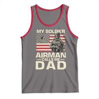 Proud Air Force Dad Tank Top My Soldier Airman Calls Me Dad US Flag - Wonder Print Shop