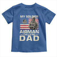 Proud Air Force Dad Toddler T Shirt My Soldier Airman Calls Me Dad US Flag - Wonder Print Shop