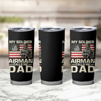 Proud Air Force Dad Tumbler Cup My Soldier Airman Calls Me Dad US Flag - Wonder Print Shop