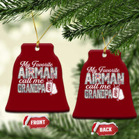 Proud Air Force Family Ceramic Ornament My Favorite Airman Calls Me Grandpa - Wonder Print Shop