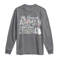 Proud Air Force Family Long Sleeve Shirt My Favorite Airman Calls Me Grandpa - Wonder Print Shop