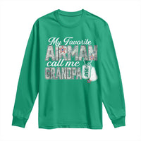 Proud Air Force Family Long Sleeve Shirt My Favorite Airman Calls Me Grandpa - Wonder Print Shop