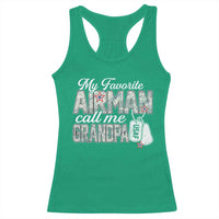 Proud Air Force Family Racerback Tank Top My Favorite Airman Calls Me Grandpa - Wonder Print Shop