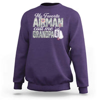 Proud Air Force Family Sweatshirt My Favorite Airman Calls Me Grandpa - Wonder Print Shop