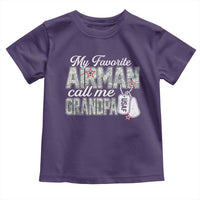 Proud Air Force Family Toddler T Shirt My Favorite Airman Calls Me Grandpa - Wonder Print Shop