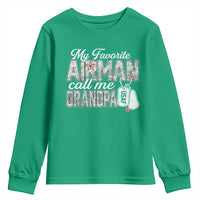 Proud Air Force Family Youth Sweatshirt My Favorite Airman Calls Me Grandpa - Wonder Print Shop