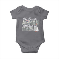 Proud Air Force Family Baby Onesie My Favorite Airman Calls Me Grandma - Wonder Print Shop