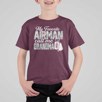 Proud Air Force Family T Shirt For Kid My Favorite Airman Calls Me Grandma - Wonder Print Shop
