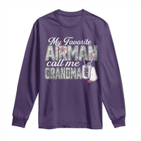 Proud Air Force Family Long Sleeve Shirt My Favorite Airman Calls Me Grandma - Wonder Print Shop