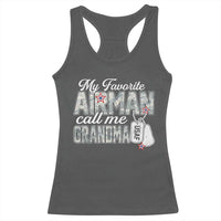 Proud Air Force Family Racerback Tank Top My Favorite Airman Calls Me Grandma - Wonder Print Shop