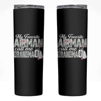 Proud Air Force Family Skinny Tumbler My Favorite Airman Calls Me Grandma - Wonder Print Shop