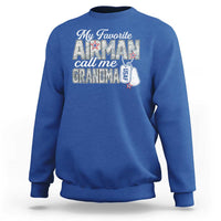 Proud Air Force Family Sweatshirt My Favorite Airman Calls Me Grandma - Wonder Print Shop