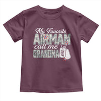Proud Air Force Family Toddler T Shirt My Favorite Airman Calls Me Grandma - Wonder Print Shop