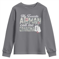 Proud Air Force Family Youth Sweatshirt My Favorite Airman Calls Me Grandma - Wonder Print Shop