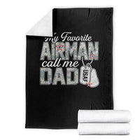Proud Air Force Family Throw Blanket My Favorite Airman Calls Me Dad - Wonder Print Shop