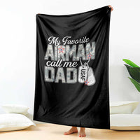 Proud Air Force Family Throw Blanket My Favorite Airman Calls Me Dad - Wonder Print Shop