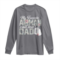 Proud Air Force Family Long Sleeve Shirt My Favorite Airman Calls Me Dad - Wonder Print Shop