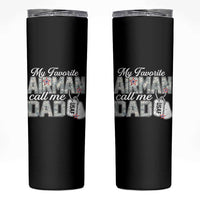 Proud Air Force Family Skinny Tumbler My Favorite Airman Calls Me Dad - Wonder Print Shop