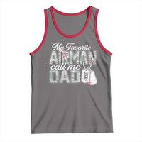 Proud Air Force Family Tank Top My Favorite Airman Calls Me Dad - Wonder Print Shop