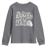 Proud Air Force Family Youth Sweatshirt My Favorite Airman Calls Me Dad - Wonder Print Shop