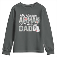 Proud Air Force Family Youth Sweatshirt My Favorite Airman Calls Me Dad - Wonder Print Shop