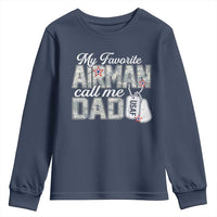 Proud Air Force Family Youth Sweatshirt My Favorite Airman Calls Me Dad - Wonder Print Shop