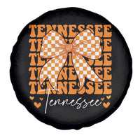 Vintage Tennessee Coquette Bow Spare Tire Cover Retro TN Orange Checkered Print US State