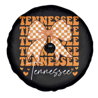 Vintage Tennessee Coquette Bow Spare Tire Cover Retro TN Orange Checkered Print US State