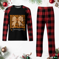 Vintage Tennessee Coquette Bow Plaid Pajama Set Retro TN Orange Checkered Print US State