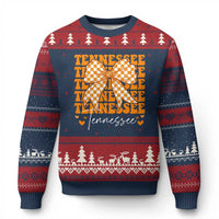 Vintage Tennessee Coquette Bow Ugly Christmas Sweater Retro TN Orange Checkered Print US State