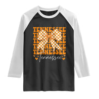Vintage Tennessee Coquette Bow Raglan Shirt Retro TN Orange Checkered Print US State
