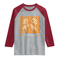 Vintage Tennessee Coquette Bow Raglan Shirt Retro TN Orange Checkered Print US State