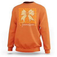 Vintage Tennessee Coquette Bow Sweatshirt Retro TN Orange Checkered Print US State