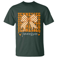 Vintage Tennessee Coquette Bow T Shirt Retro TN Orange Checkered Print US State