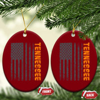 Vintage Tennessee Ceramic Ornament Retro Orange TN USA Flag Patriotic US State