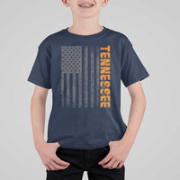 Vintage Tennessee T Shirt For Kid Retro Orange TN USA Flag Patriotic US State