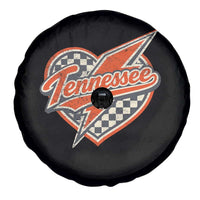 Vintage Tennessee Spare Tire Cover Checkered Heart Love TN Orange US State