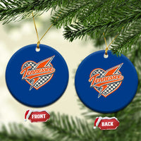 Vintage Tennessee Ceramic Ornament Checkered Heart Love TN Orange US State