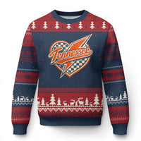 Vintage Tennessee Ugly Christmas Sweater Checkered Heart Love TN Orange US State