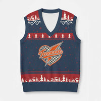 Vintage Tennessee V-Neck Knit Sweater Vest Checkered Heart Love TN Orange US State