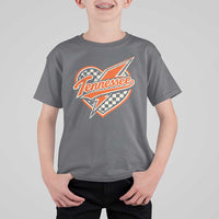 Vintage Tennessee T Shirt For Kid Checkered Heart Love TN Orange US State