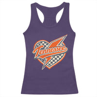 Vintage Tennessee Racerback Tank Top Checkered Heart Love TN Orange US State