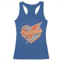 Vintage Tennessee Racerback Tank Top Checkered Heart Love TN Orange US State