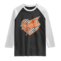 Vintage Tennessee Raglan Shirt Checkered Heart Love TN Orange US State
