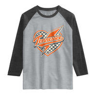 Vintage Tennessee Raglan Shirt Checkered Heart Love TN Orange US State