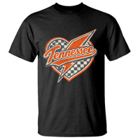 Vintage Tennessee T Shirt Checkered Heart Love TN Orange US State